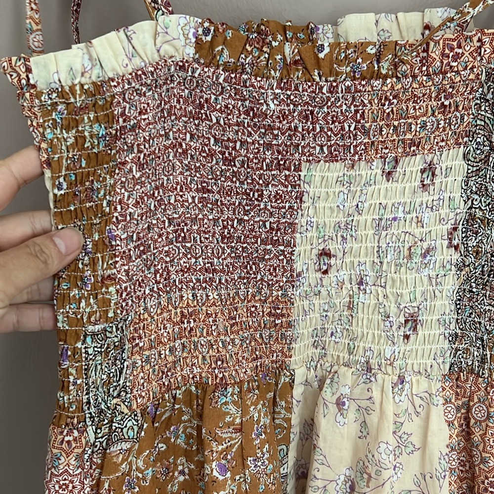 Moodie Patchwork Patterned Dress Whimsical Smocke… - image 4